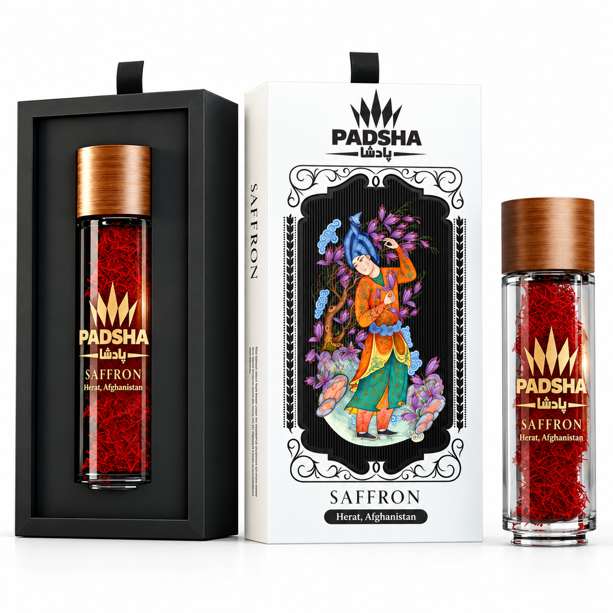 PADSHA Set de regalo de azafrán con frasco de vidrio
